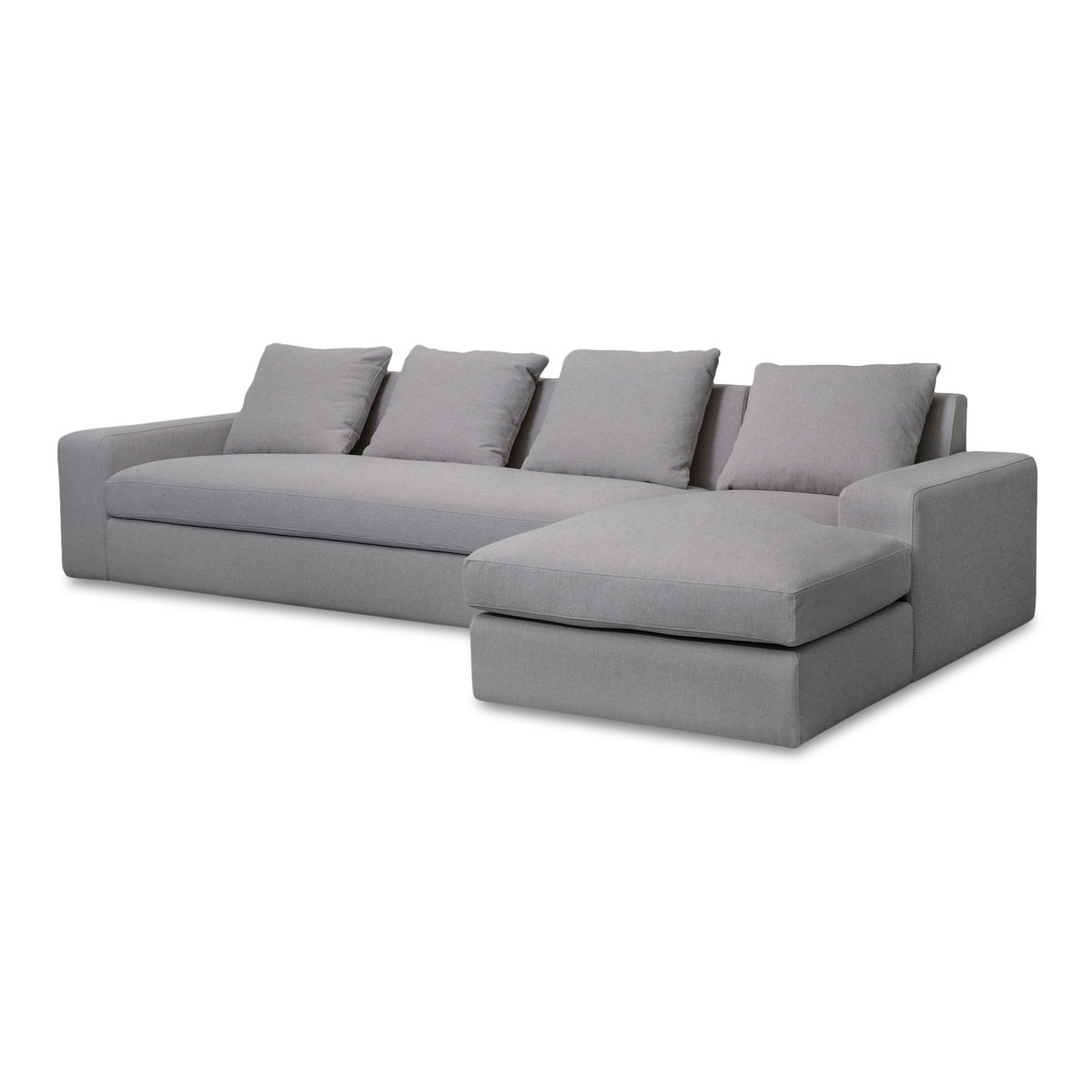 Thomas Right Sectional Grey, Sectional Sofa by Moe's Home, 125" width x 36" height x 41" depth View 3