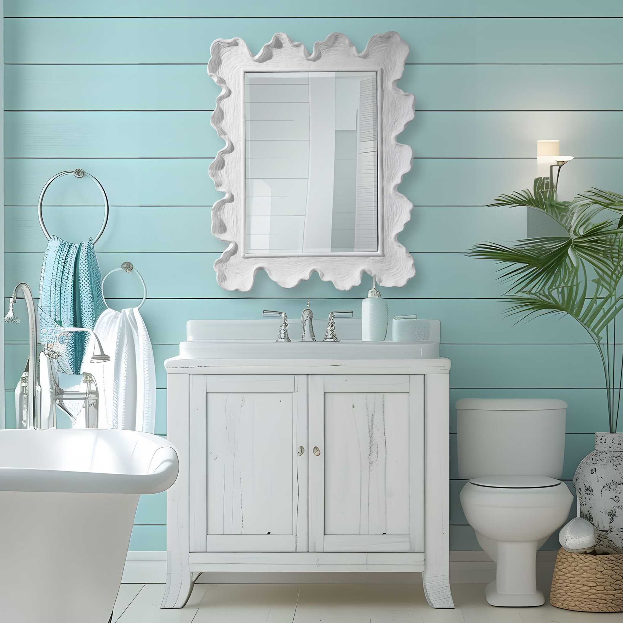 Sea Coral Coastal Mirror, by Uttermost, 27.12" width x 34.25" height x 2.5" depth View 2