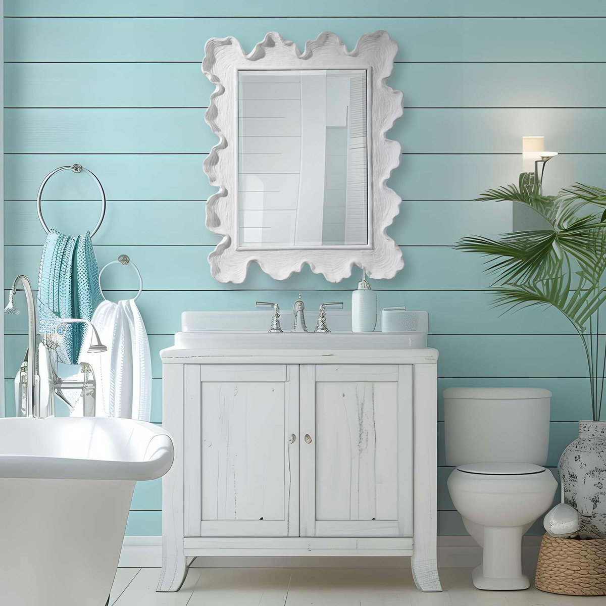 Sea Coral Coastal Mirror, by Uttermost, 27.12" width x 34.25" height x 2.5" depth View 2