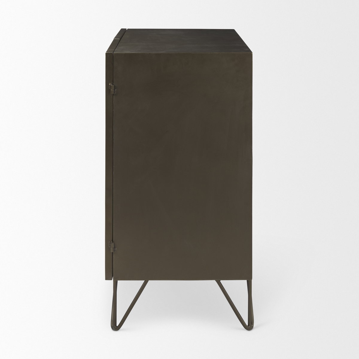 Pandora Dark Brass Metal with Red Wood 2 Door Accent Cabinet, Cabinets & Chest by Mercana, 36.81" length x 16.34" width x 29.92" height View 5