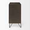 Pandora Dark Brass Metal with Red Wood 2 Door Accent Cabinet, Cabinets & Chest by Mercana, 36.81" length x 16.34" width x 29.92" height thumbnail 5
