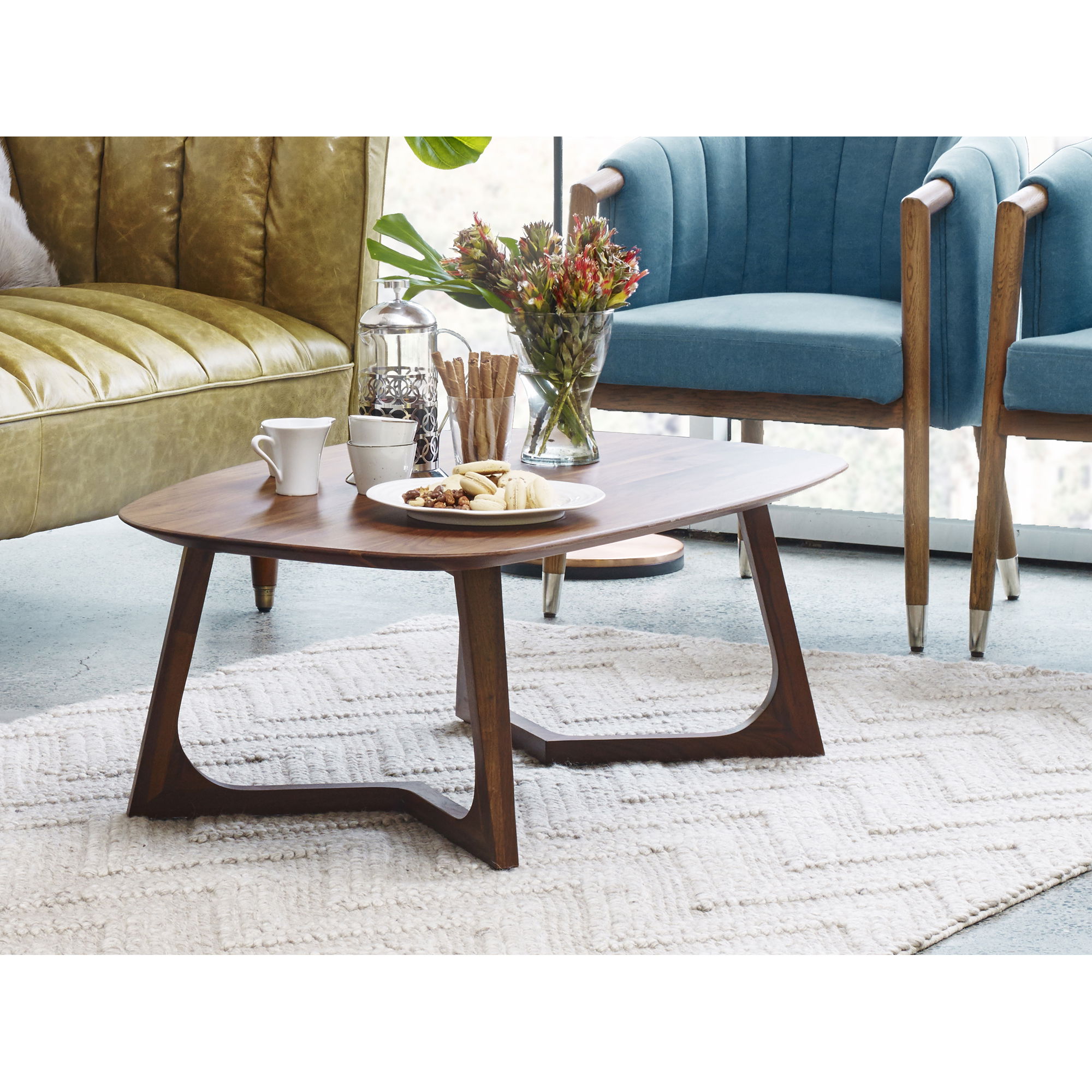 Godenza Small Coffee Table Brown, by Moe's Home, 42" width x 15" height x 27.5" depth View 3