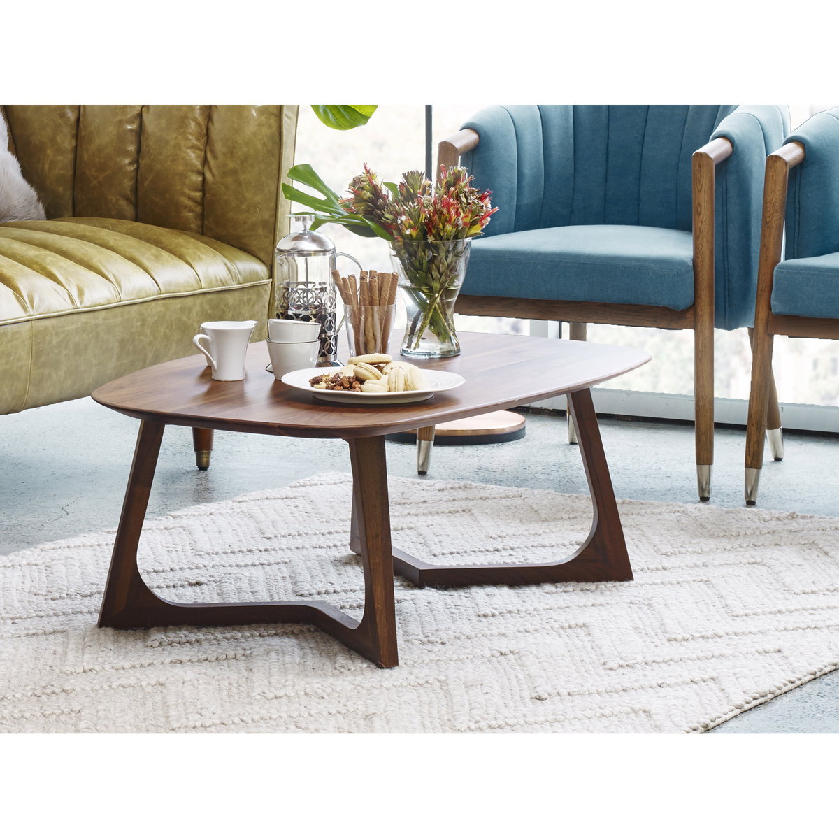 Godenza Small Coffee Table Brown, by Moe's Home, 42" width x 15" height x 27.5" depth View 3