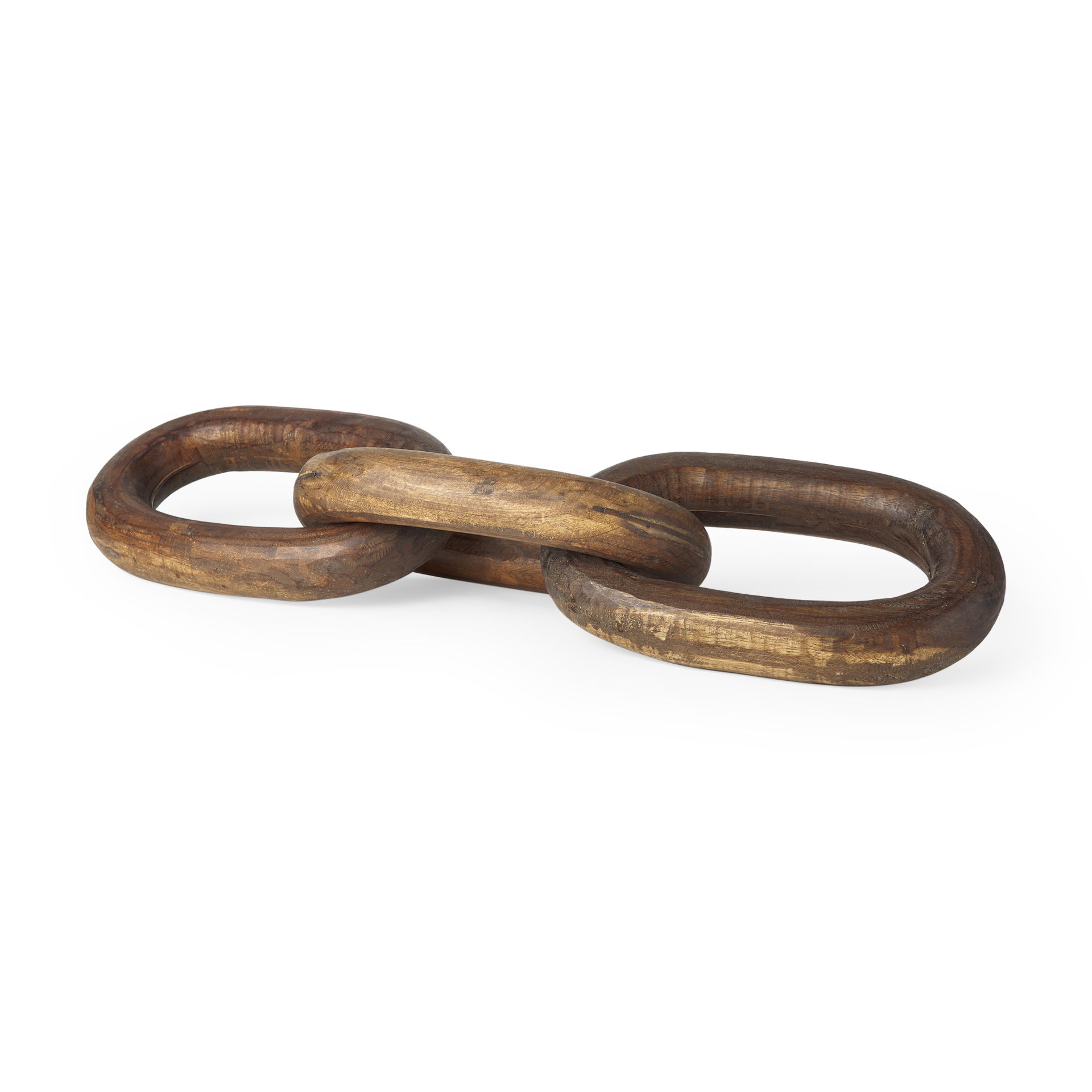 Tayla Large Medium Brown Wood Chain Link, Decorative Object by Mercana, 9.5" length x 2" width x 21" height View 1