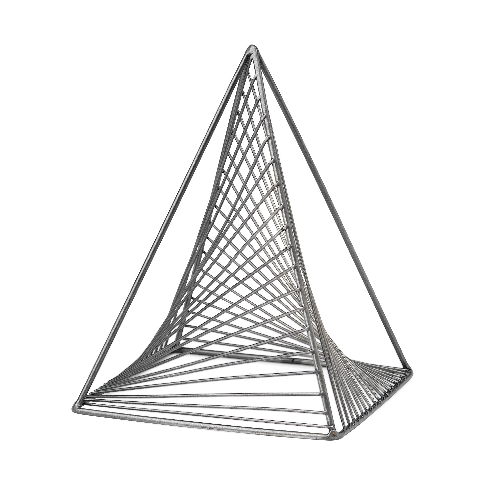Risley 8L x 8W Gray Metal Triangular Decorative Object, by Mercana, 8.07" length x 8.07" width x 10.63" height View 1