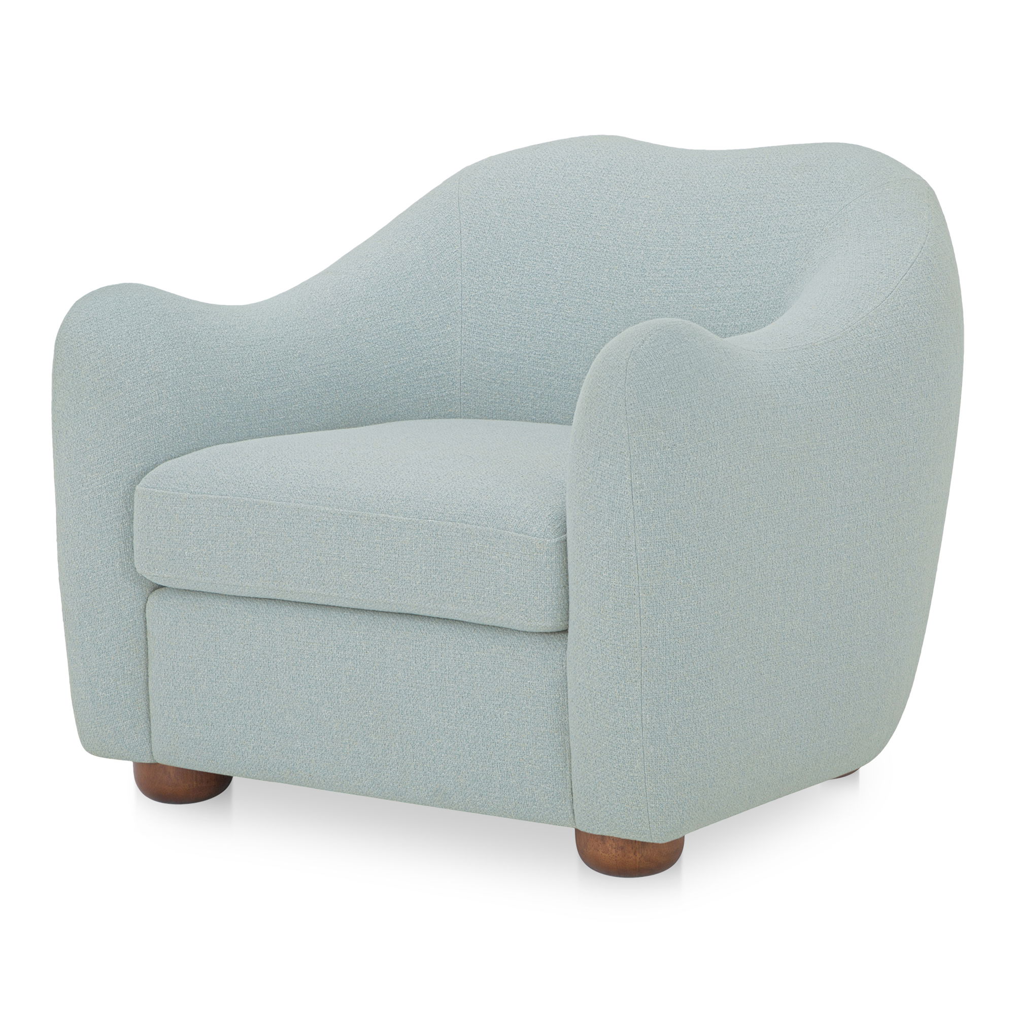 Bria Accent Chair Light Blue, by Moe's Home, 34.6" width x 29.6" height x 33.5" depth View 2
