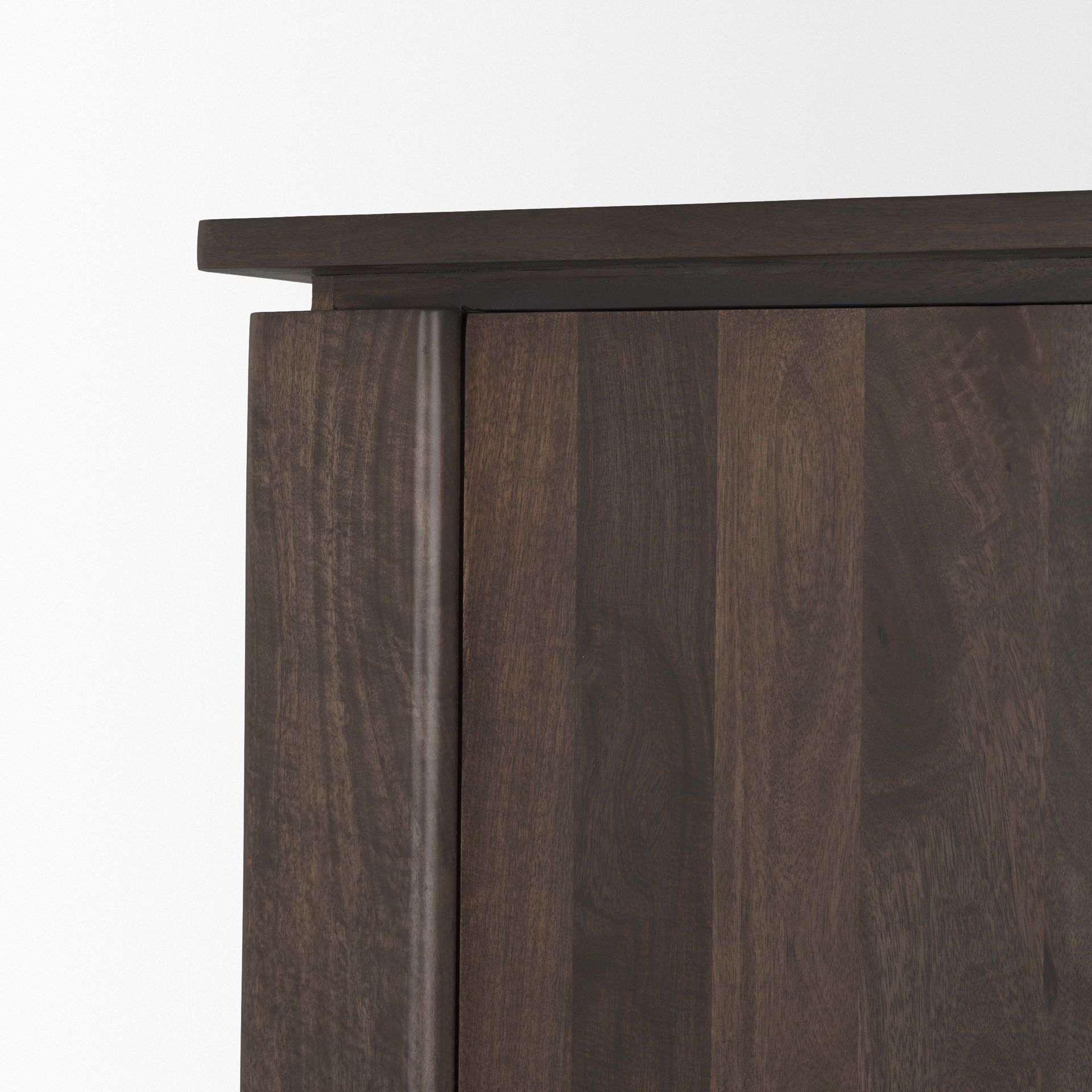Wallen Solid Dark Brown Wood Curio Cabinet large image 