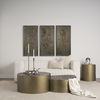 Eclipse Gold Metal Drum Base with Dark Brown Wood Top Nested Coffee Table thumbnail 1