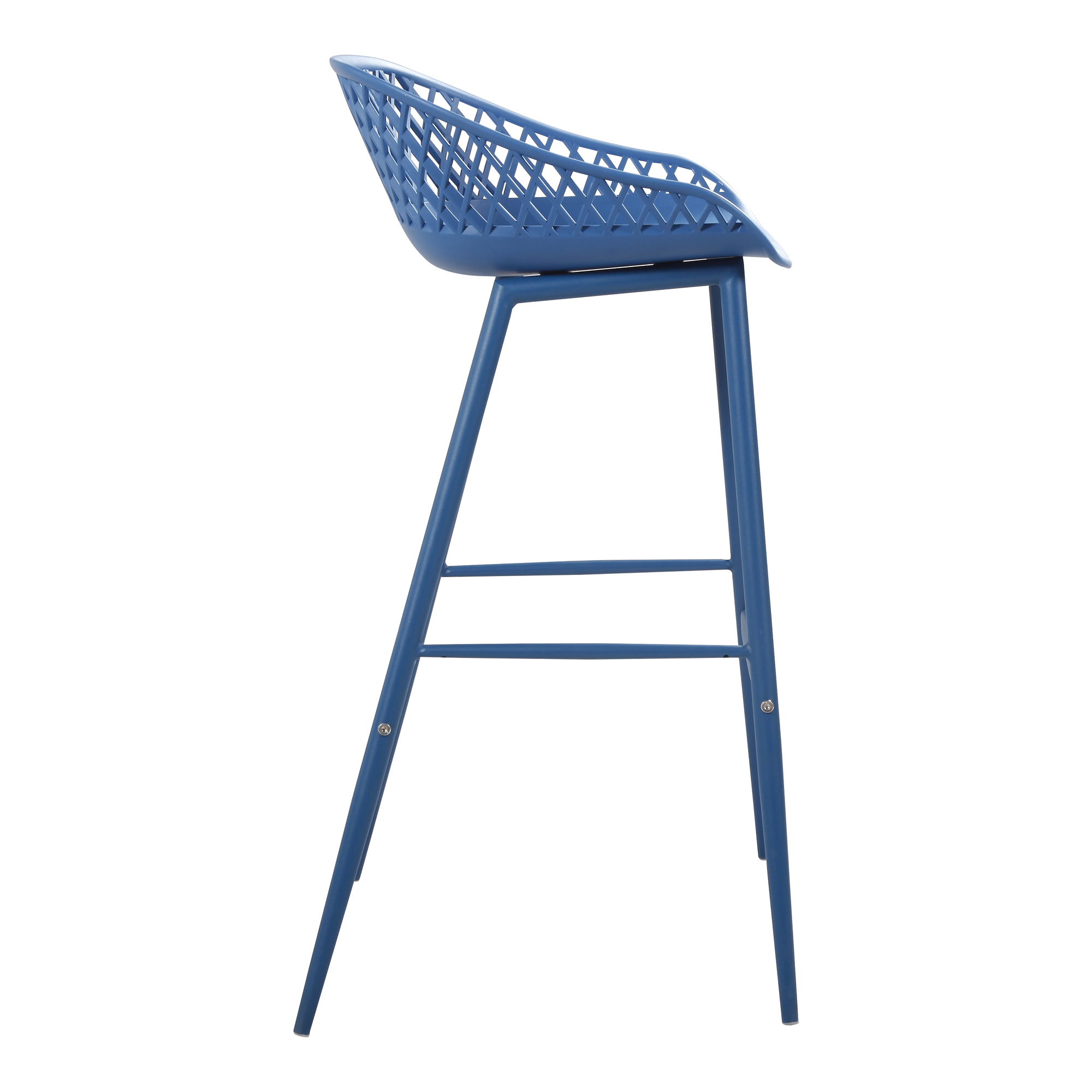 Piazza Outdoor Barstool Blue - Set Of Two, Outdoor Chair by Moe's Home, 1'7.29" width x 3'1.2" height x 1'7.68" depth View 6