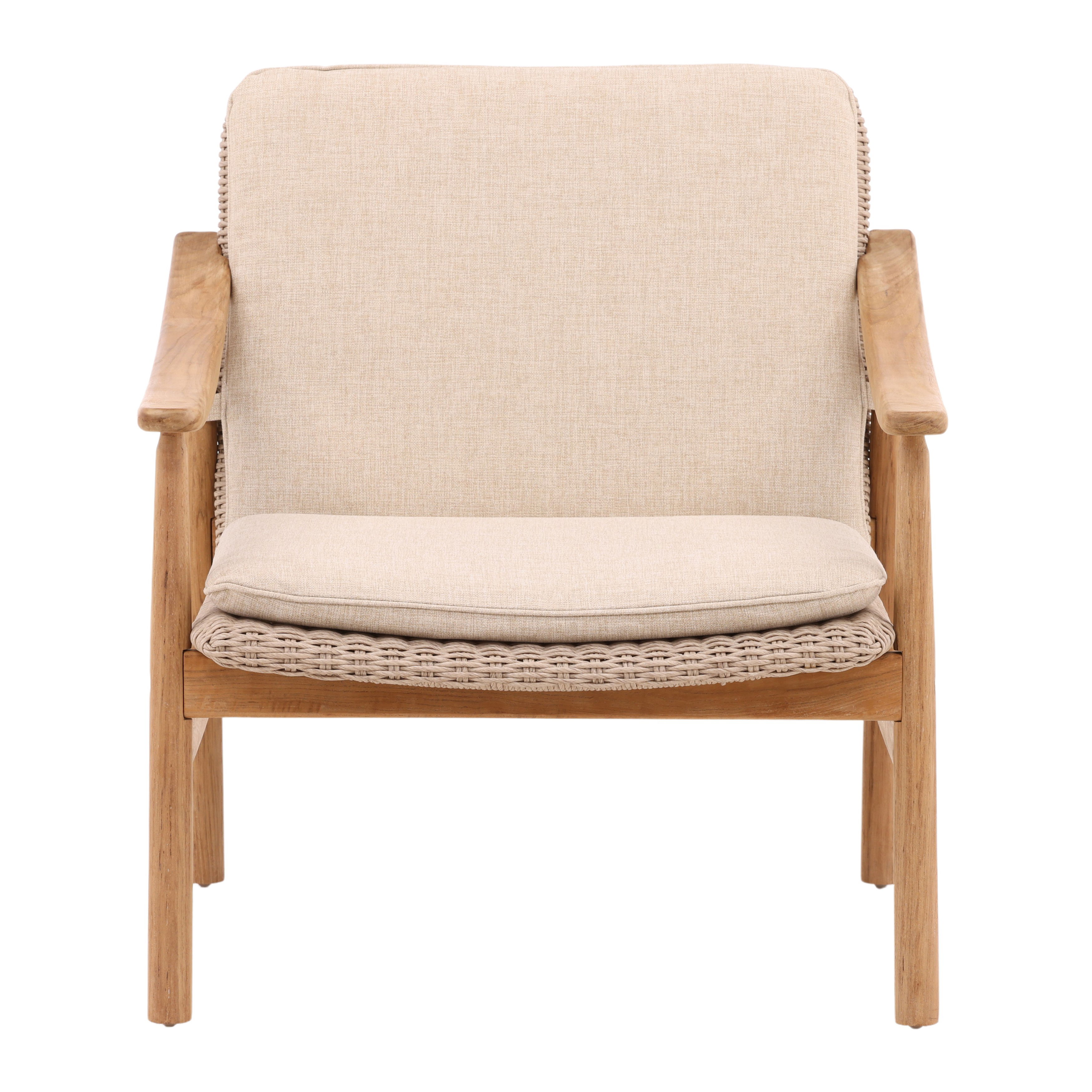 Wembley Outdoor Occasional Chair Beige, Accent Chair by Dovetail, 28" width x 31.5" height x 29.25" depth View 2