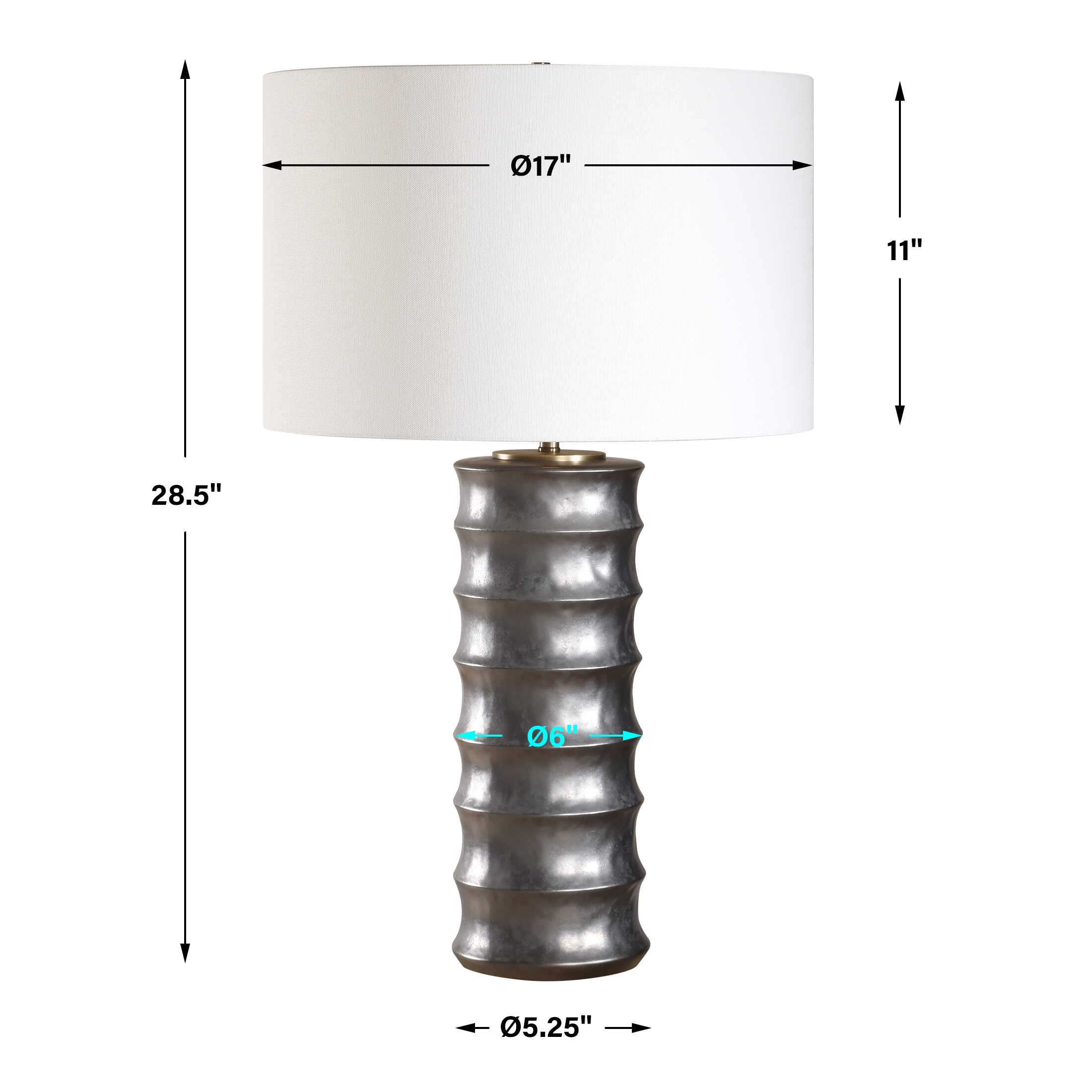 Corvair Scalloped Table Lamp, by Uttermost, 17" width x 28.5" height x 17" depth View 3