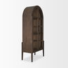 Teva Two Toned Dark with Light Wood Arched Curio Cabinet thumbnail 6