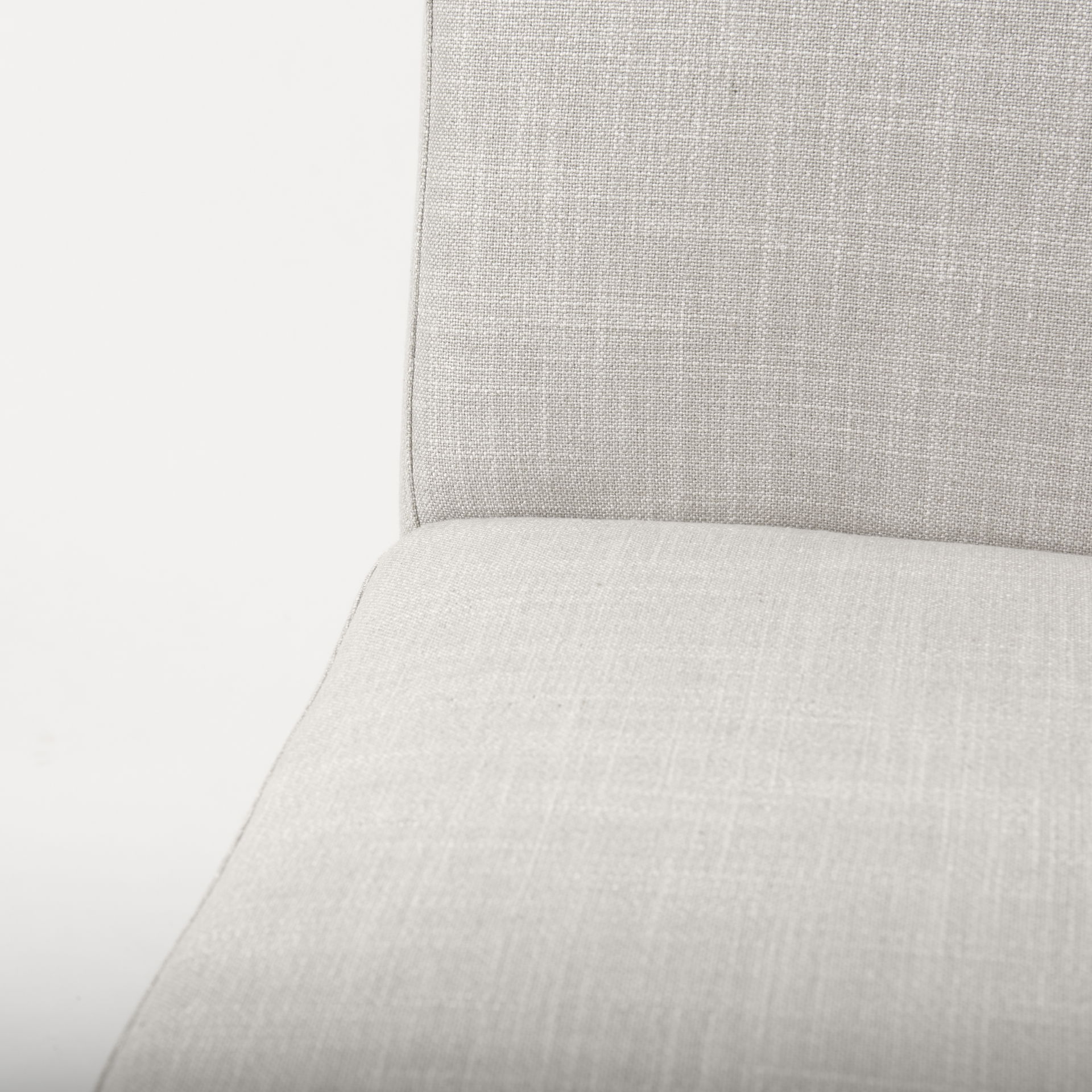 Stamford Beige Upholstered Seat with Wood Back, Black Metal Frame Dining Chair, by Mercana, 19" length x 25" width x 35.25" height View 9