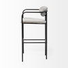 Parker Low Back 30.25in Seat Bar Stool | Gray Fabric with Black Metal, Counter & Bar Stool by Mercana, 19" length x 19.75" width x 40" height thumbnail 5