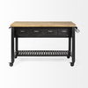 Columbia 62L x 28W x 36H Black Wooden Kitchen Island, by Mercana, 62" length x 28" width x 36" height thumbnail 5
