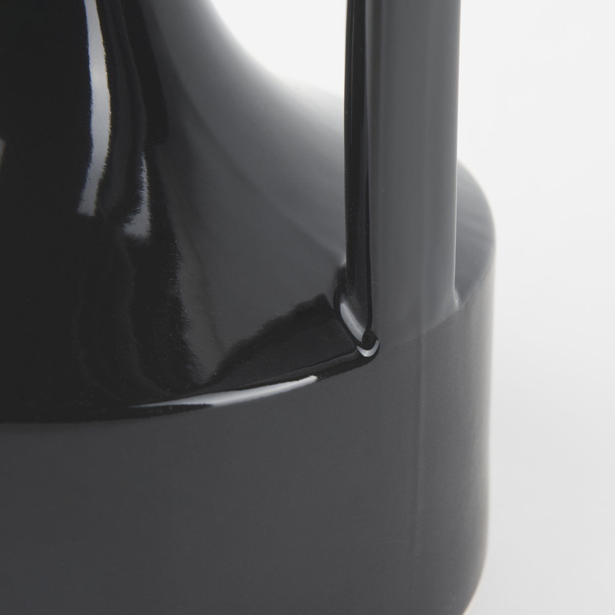 Burton 13.1H Large Glossy and Matte Black Ceramic Jug Vase, by Mercana, 7.87" length x 7.87" width x 11.61" height View 10