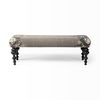 Alhambra 55L x 14W Upholstered Gray Seat with Black Wood Legs Accent Bench thumbnail 4