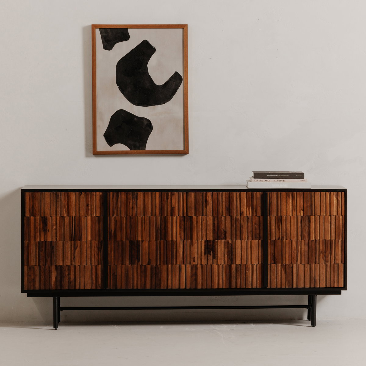 Jackson Sideboard Black, Cabinets & Sideboard by Moe's Home, 68.5" width x 30" height x 18" depth View 5