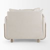 Roy II Beige Upholstered and Brown Wood Frame Arm Chair, Accent Chair by Mercana, 43.31" length x 41.73" width x 33.07" height thumbnail 8