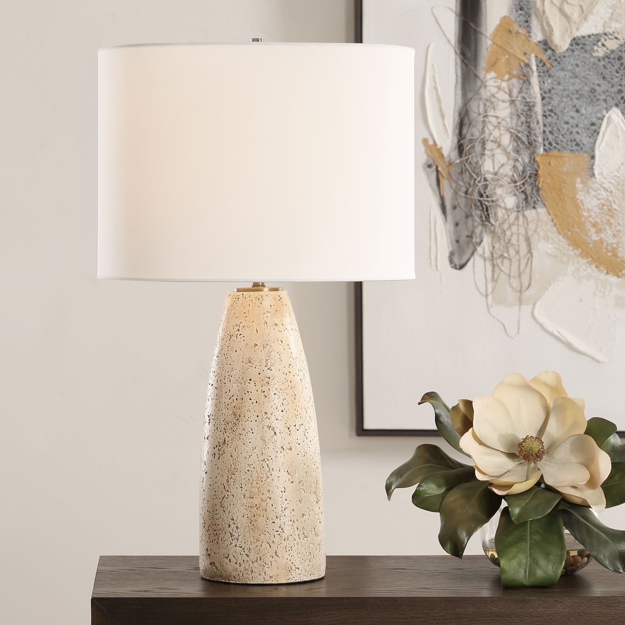 Maury Travertine Table Lamp large image 