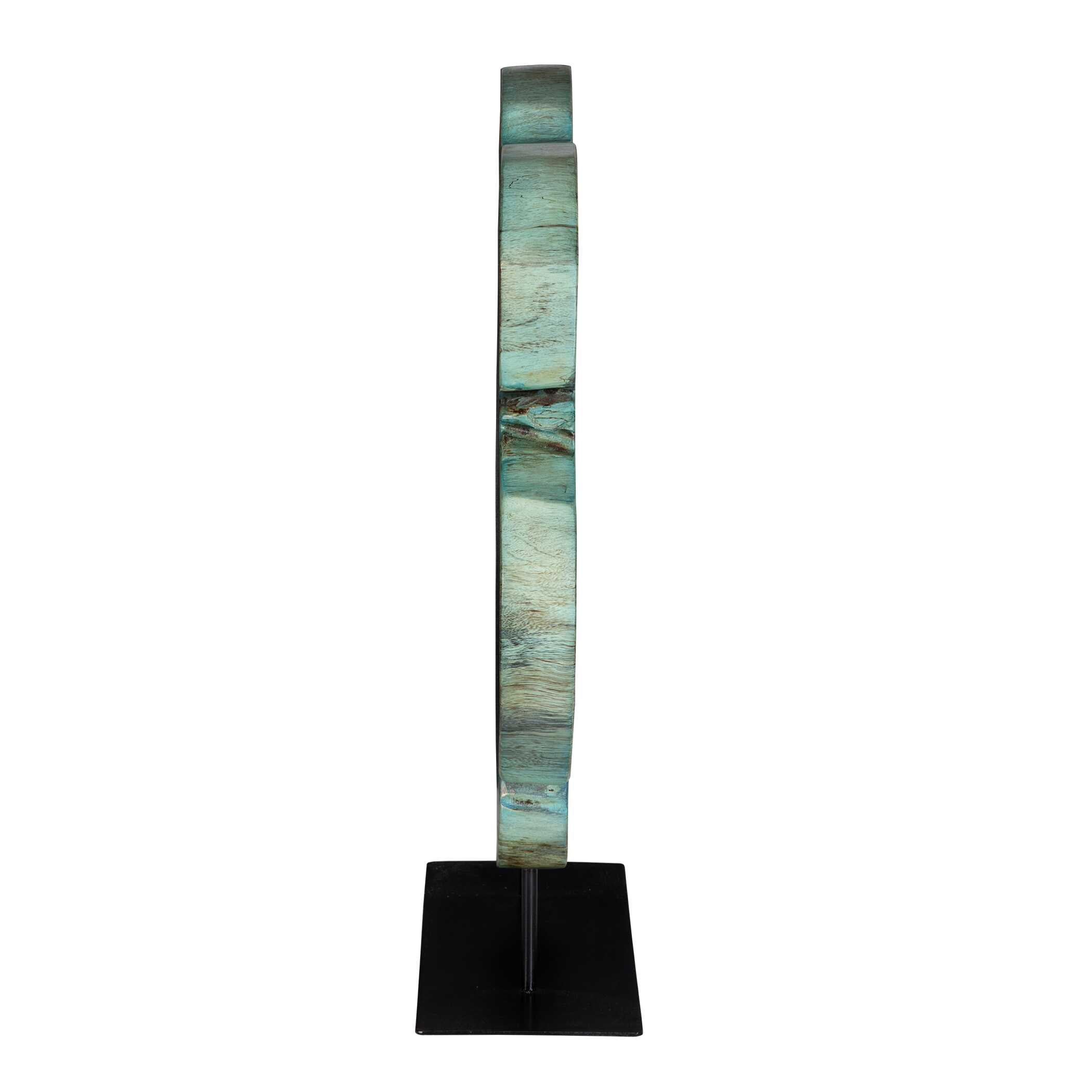 Bahati Wood Blue Sculpture, Decorative by Uttermost, 19.7" width x 22.8" height x 5.5" depth View 6