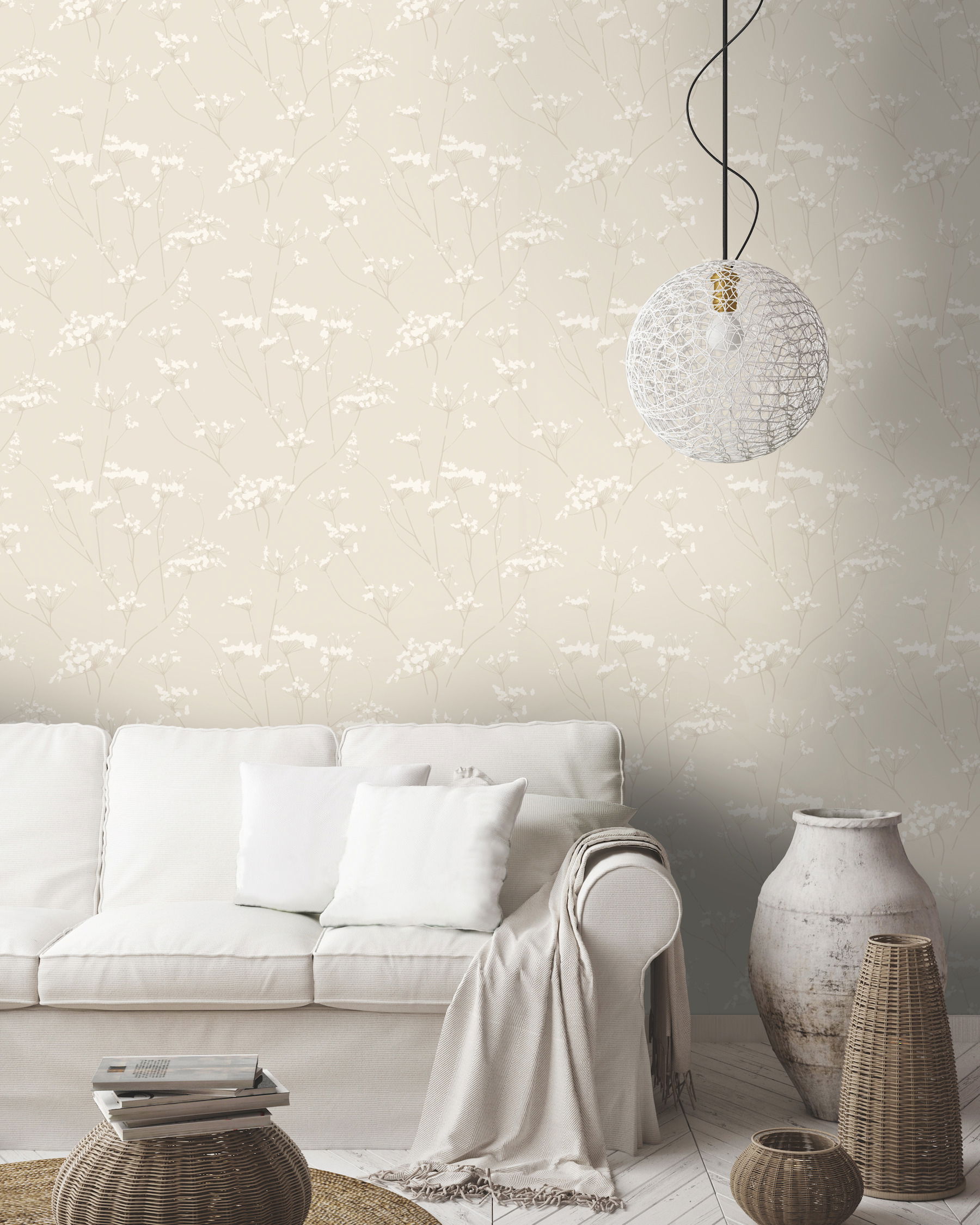 Enchanted Cream Wallpaper, by York Wall, 27' length x 2'3" width x 0.02" depth View 3