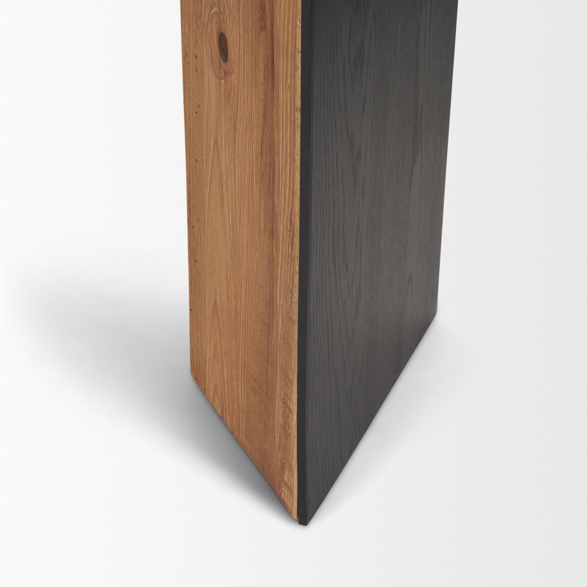 Tabor Natural Wood with Black Oak Waterfall Console Table, by Mercana, 47" length x 16" width x 31" height View 11