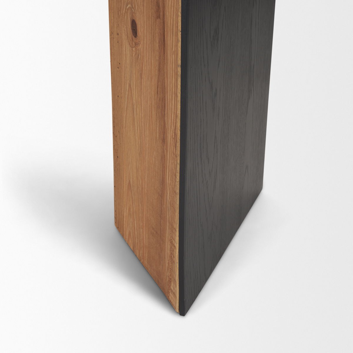 Tabor Natural Wood with Black Oak Waterfall Console Table, by Mercana, 47" length x 16" width x 31" height View 11