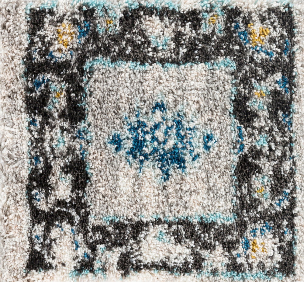 Vintage Shag Machine Woven Rug, by Surya, 1'3.75" length x 1'3.75" width