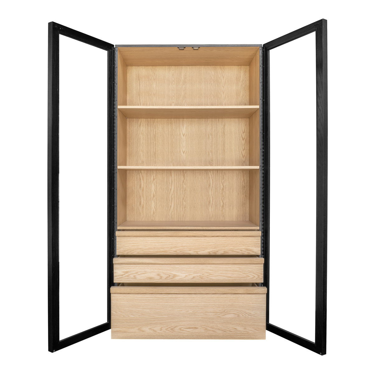 Charlotte Tall Cabinet Black, Cabinets & Sideboard by Moe's Home, 40" width x 80" height x 18.85" depth View 5