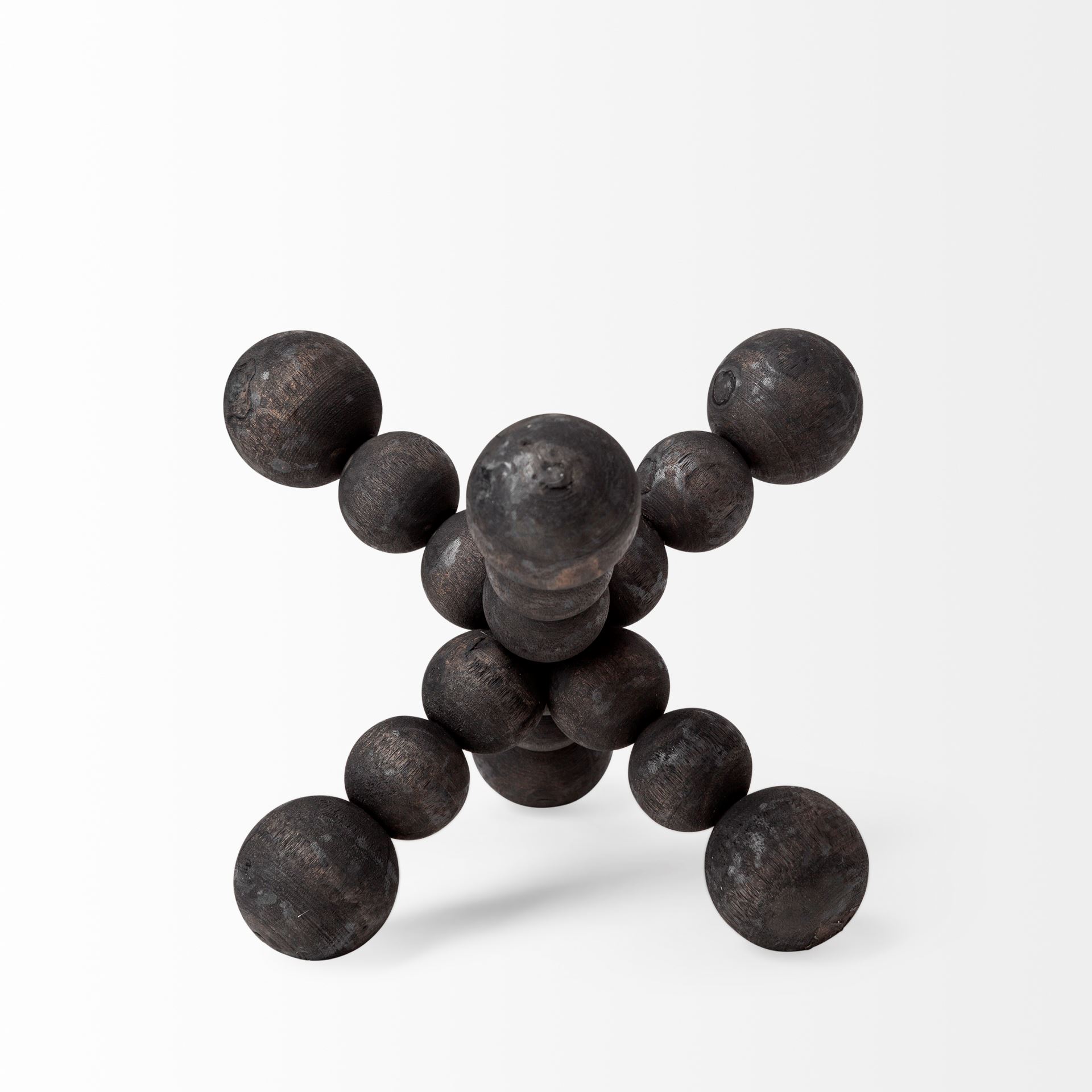 Carollan I (Small) 7L x 7W Black Geometric Wood Ball Jack large image 