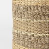 Maya  Light Brown with Medium Brown Stripes Seagrass Round Pouf thumbnail 4