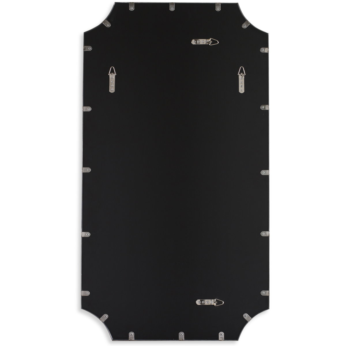 Lennox Black Scalloped Corner Mirror, by Uttermost, 22.12" width x 40.12" height x 1.25" depth View 7