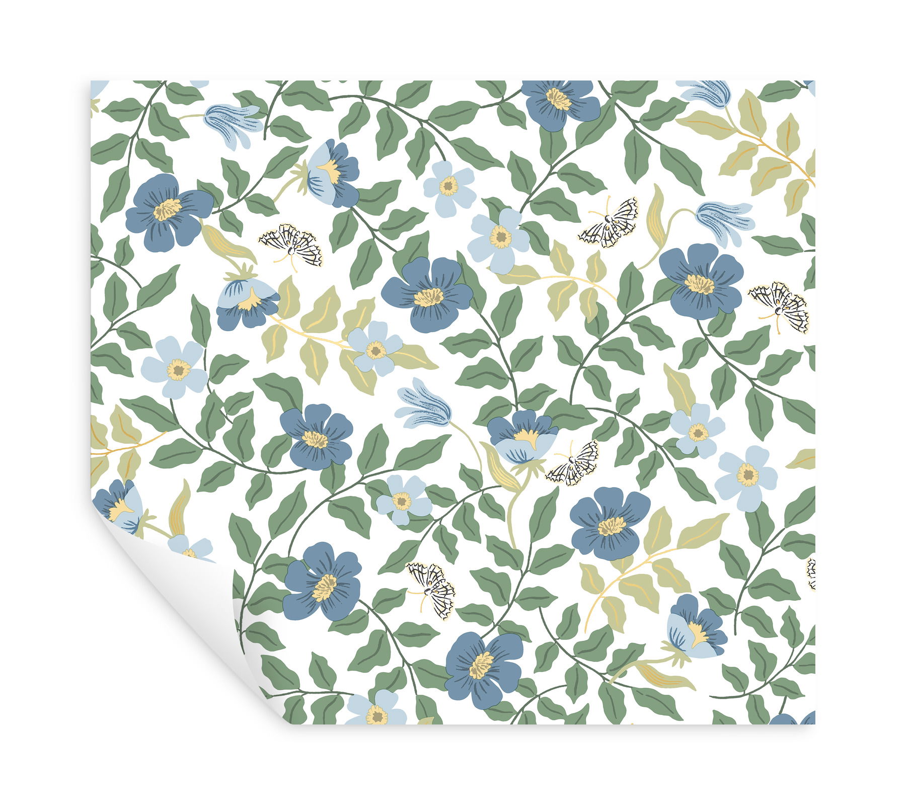 Primrose Blue & White Peel & Stick Wallpaper large image 