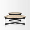 Wade Travertine Marble with Matte Black Metal Coffee Tables, by Mercana, 56" length x 32" width x 13.5" height thumbnail 6