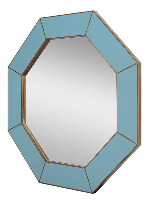 Eleanor Mirror,Shagreen,Chambray Blue