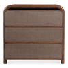 Rye 3 Drawer Nightstand Warm Brown, Dresser by Moe's Home, 31.75" width x 30.5" height x 19.75" depth thumbnail 2