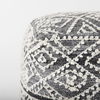 Farida   Dark Gray Wool and Polyester Patterned Pouf thumbnail 4