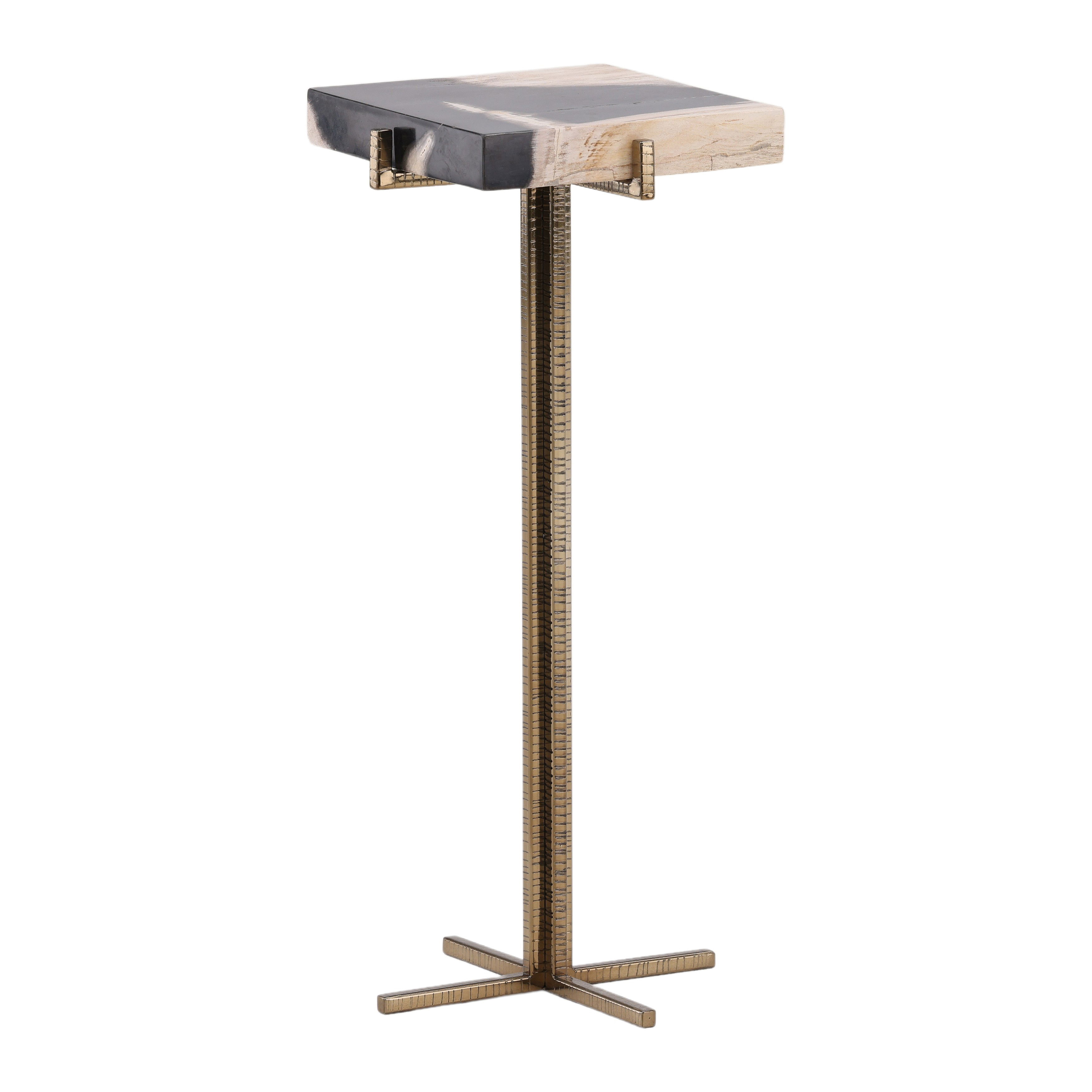 Nyssa Side Table Natural Black, Side & End Table by Dovetail, 9.06" width x 21" height x 9.06" depth View 1