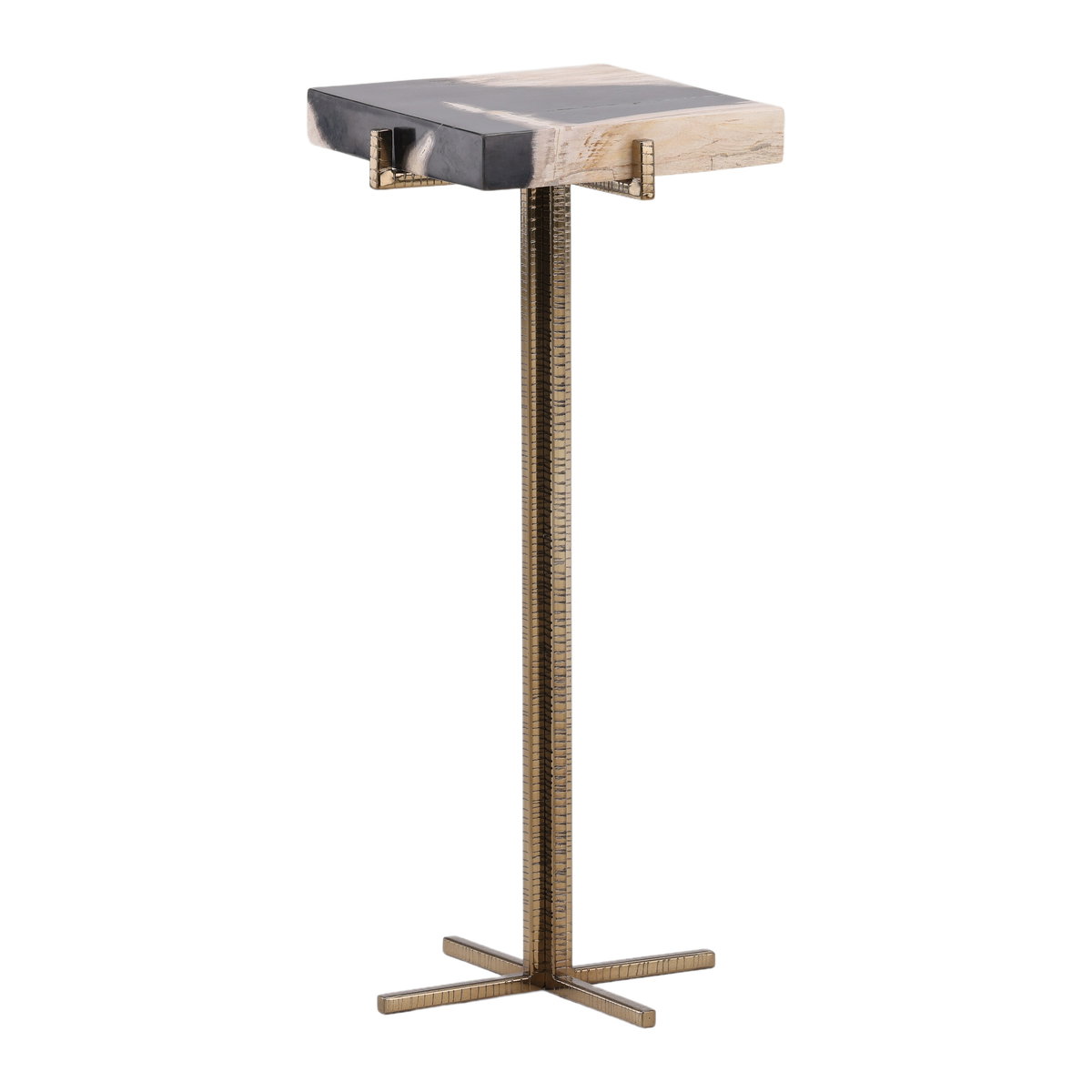 Nyssa Side Table Natural Black, Side & End Table by Dovetail, 9.06" width x 21" height x 9.06" depth View 1