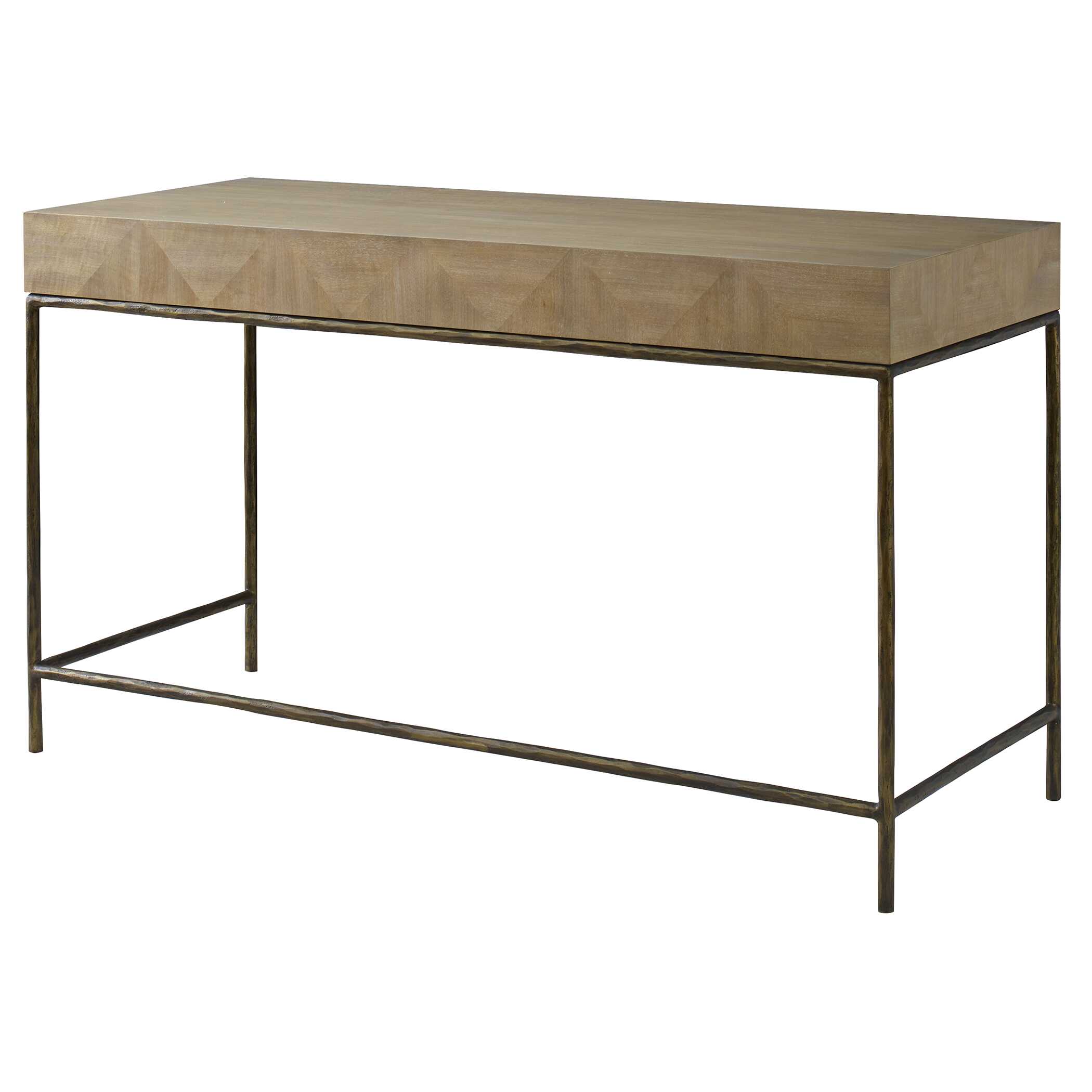 Aristotle Natural Wood Modern Desk, Furniture by Uttermost, 52" width x 30" height x 20" depth View 8