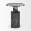 Taite Solid Dark Gray Marble Pedestal Accent Table, Side & End Table by Mercana, 16" length x 16" width x 20" height thumbnail 4