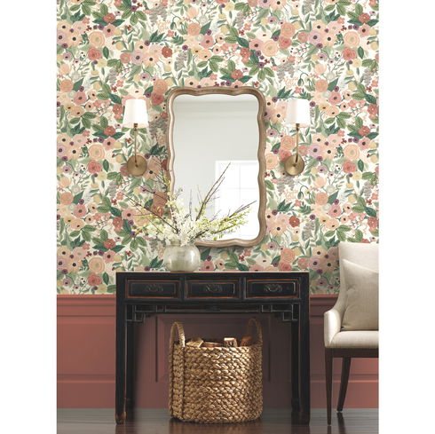 Garden Party Burgundy Wallpaper