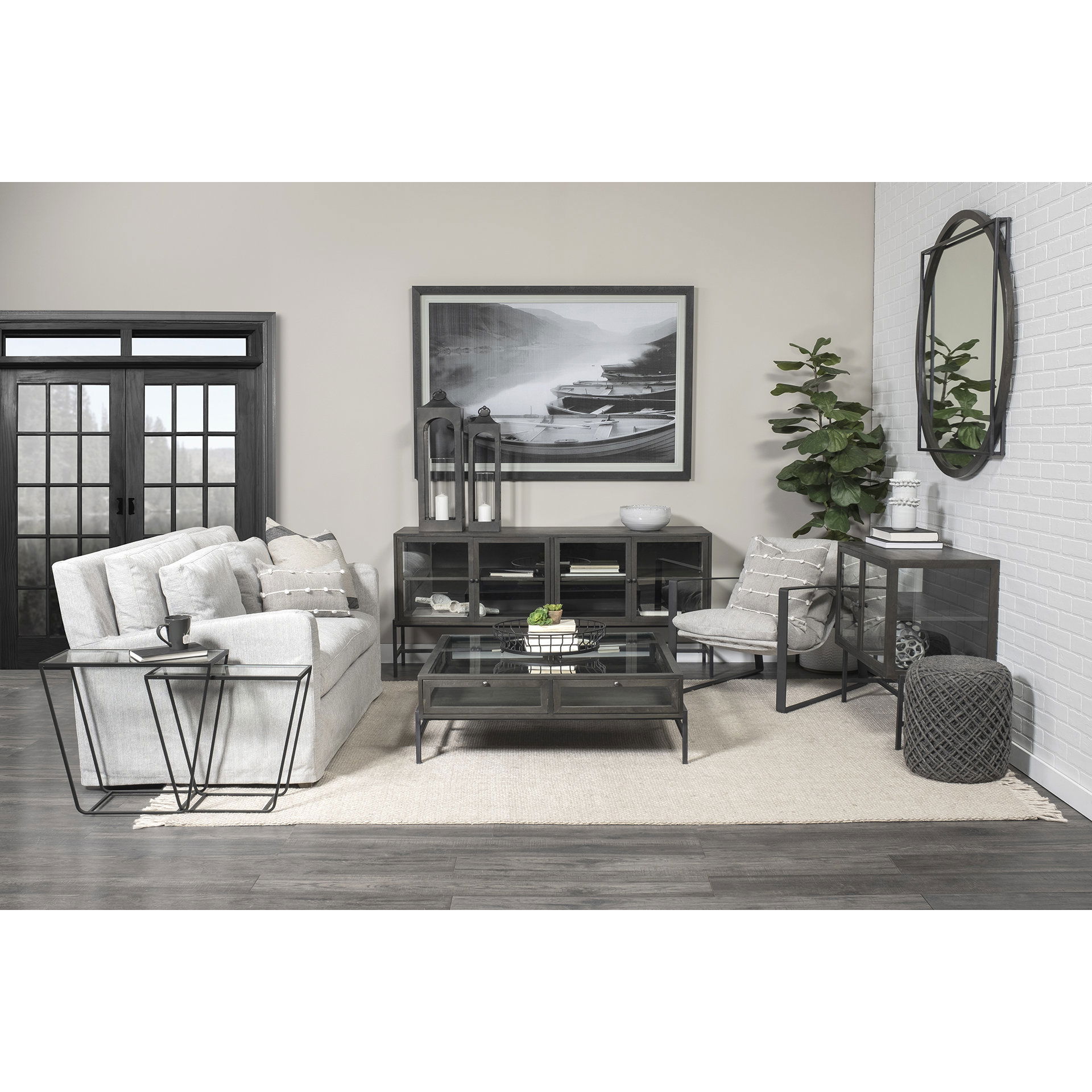 Denly II 92.5 X 38.25 X 34.5 Frost Gray Slipcover Three Seater Sofa large image 