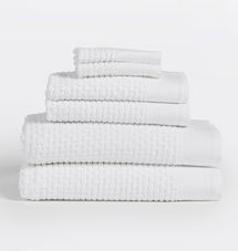 Online Designer Bathroom Organic 400-Gram Aerocotton 6-Piece Towel Set, Snow