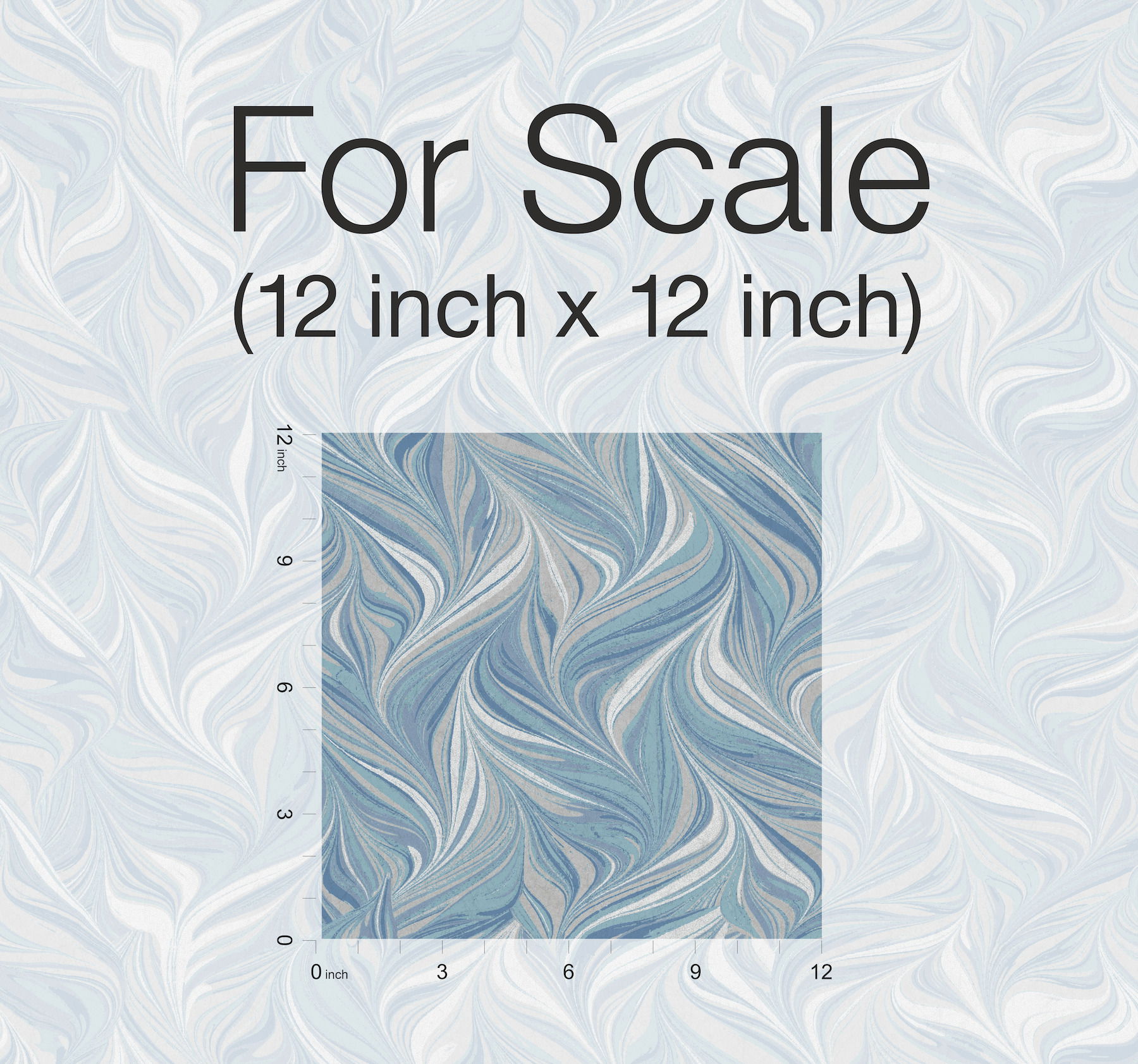 Ebru Swirls Blue Peel & Stick Wallpaper large image 