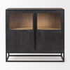 Sloan Black Wood with Black Metal Frame Accent Cabinet, Cabinets & Chest by Mercana, 40" length x 17.5" width x 36.25" height thumbnail 3