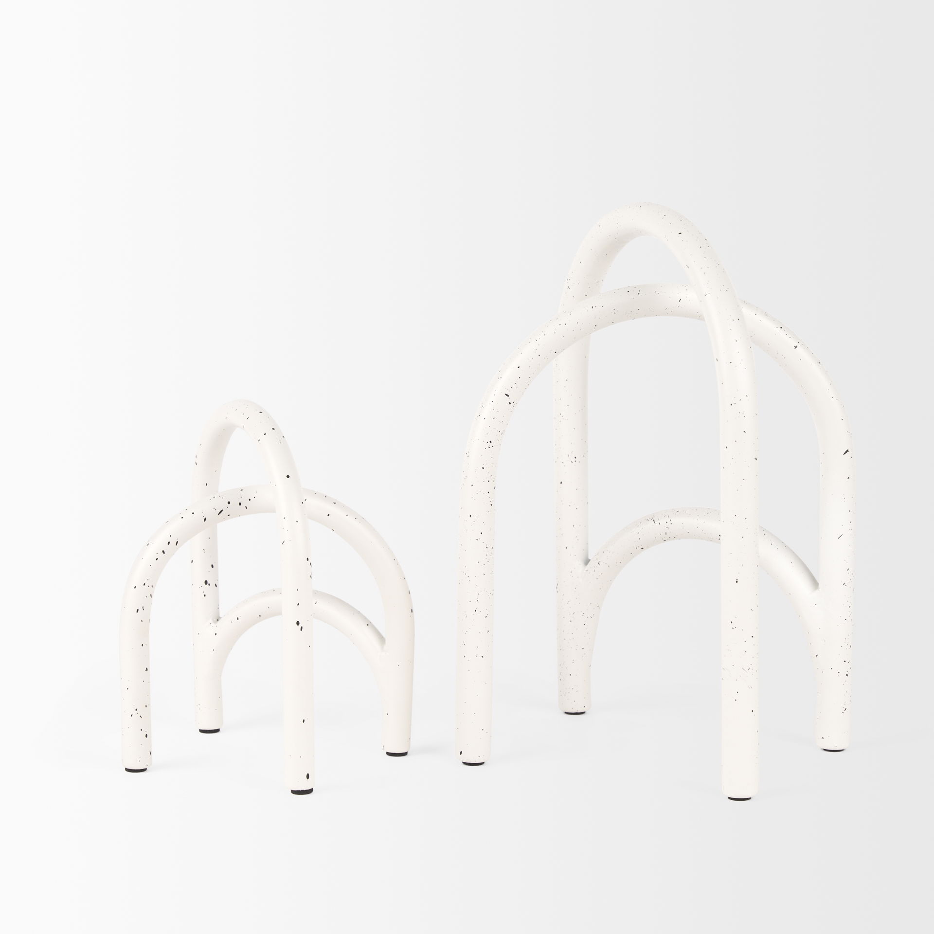 Springe White & Gray Speckled Arch Decorative Object (Set of 2), by Mercana, 4.53" length x 3.35" width x 6.5" height View 6