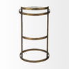 Reimer 15L x 15W Gold Round Glass Top with Metal Frame Accent Table thumbnail 5