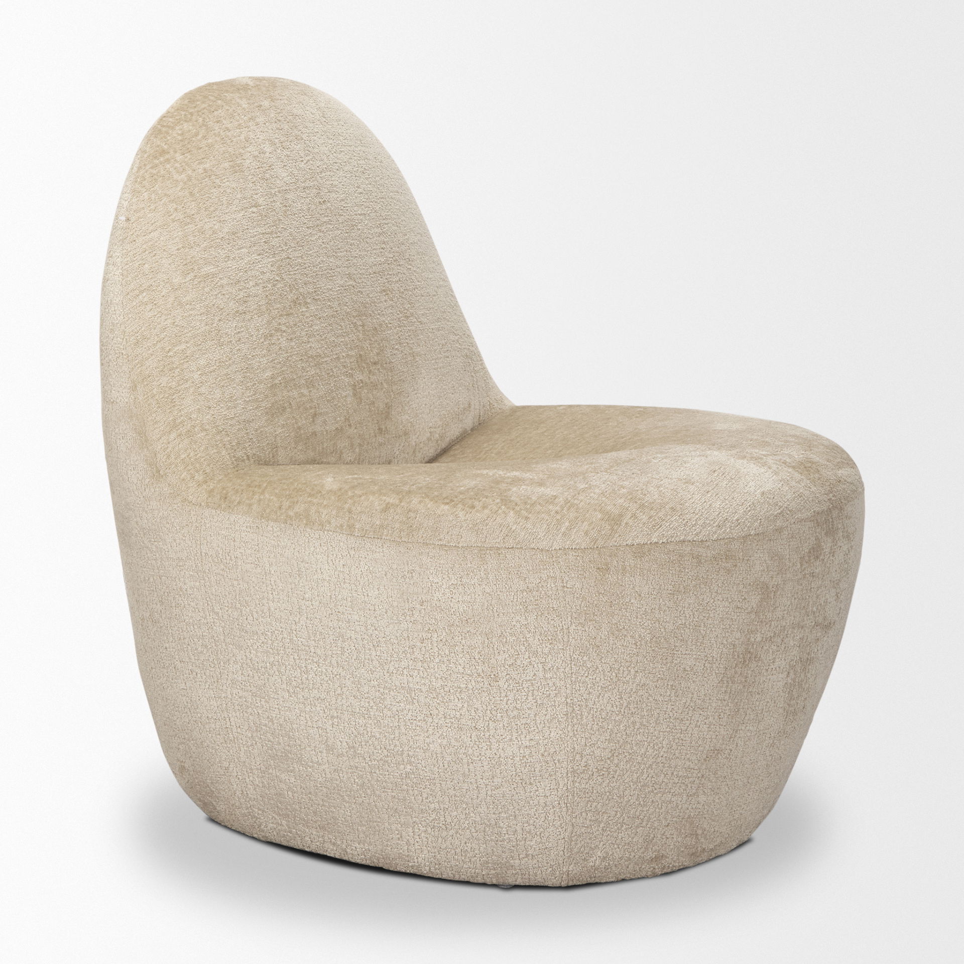 Beverly Beige Chenille Accent Chair, by Mercana, 26.38" length x 32.68" width x 31.5" height View 7